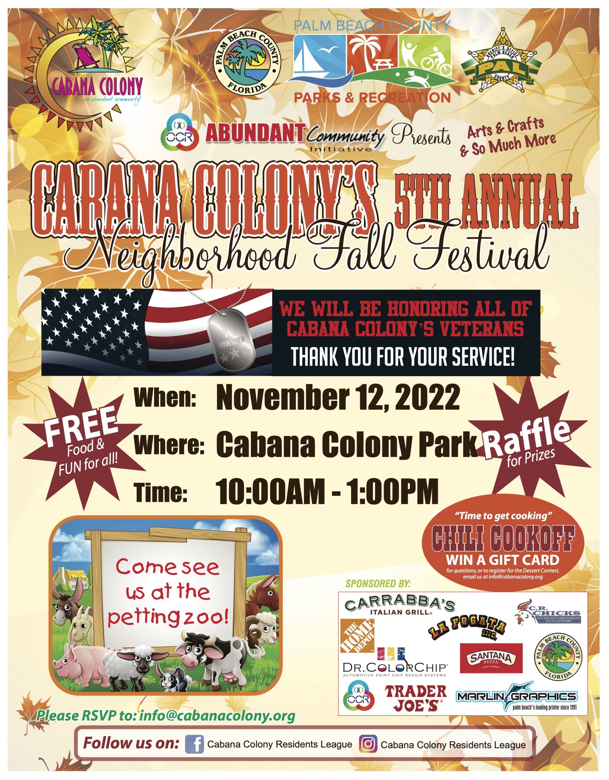 Cabana Colony's 5th Annual Neighborhood Fall Festival 11-12-22