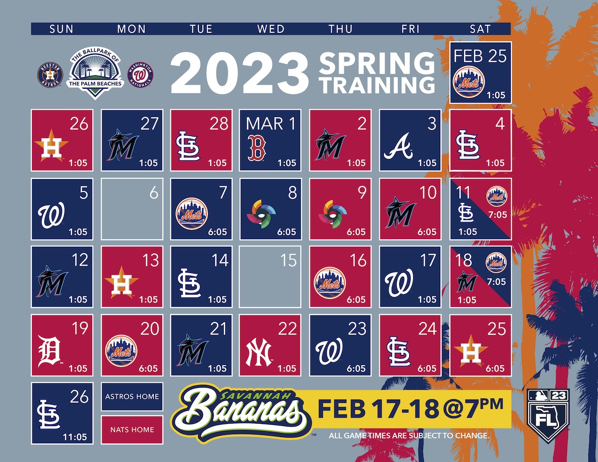 2023 Spring Training Schedule