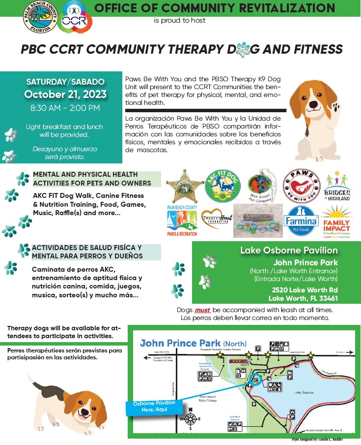 Community Therapy Dog and Fitness event